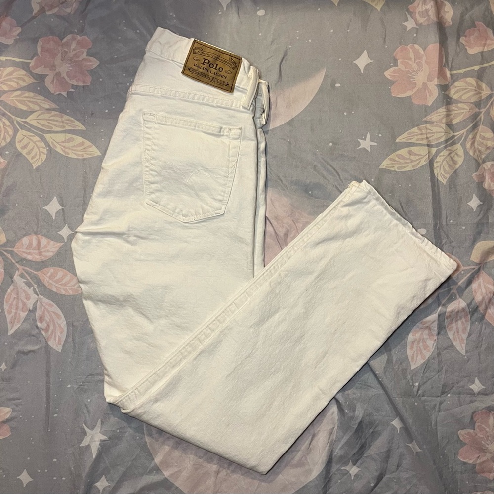Polo Ralph Lauren Varick Slim Straight Jeans Men’s 30x30 White Stretch Denim - Picture 3 of 13